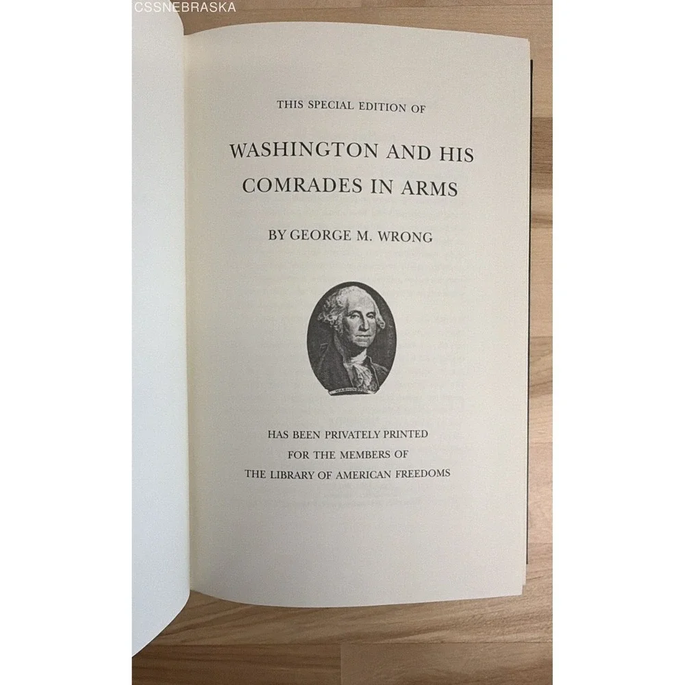 Washington and His Comrades in Arms George M Wrong Leather Palladium Press Gilt